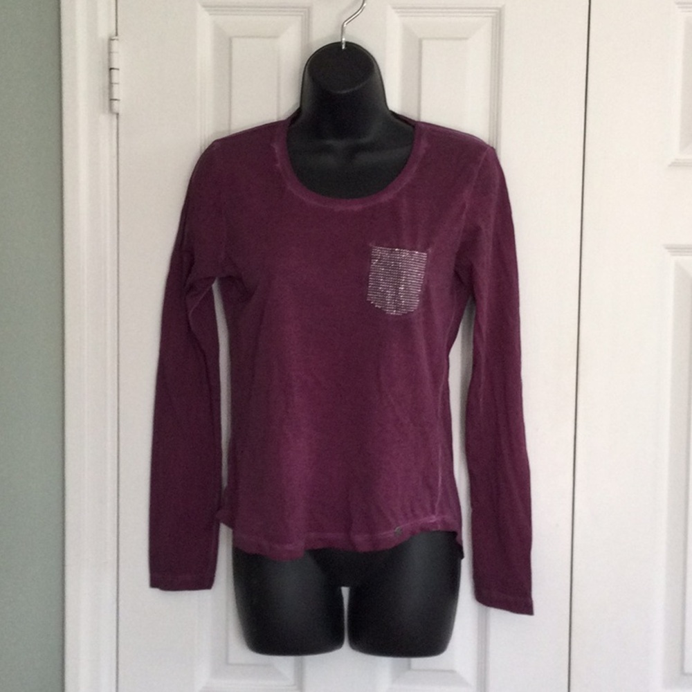 Olsen Europe Elegant Plum Long Sleeve Tee